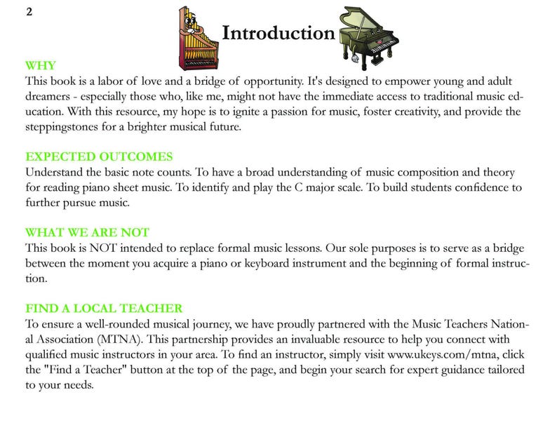 Simple Electronic Piano Introduction.pdf Digital Piano Book PDF for Beginners Learn Piano Easy Kids Lessons ...