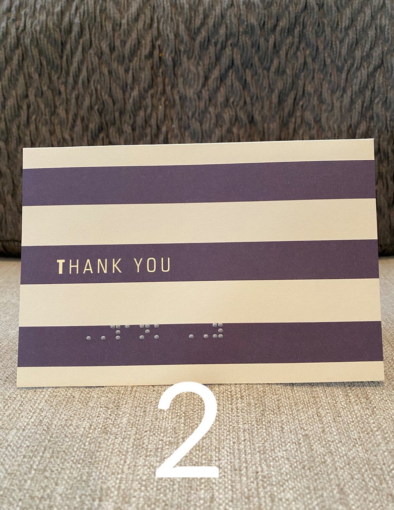 Braille Thank You Card Custom Greeting Card Raised Letter Tactile Accessible Personalize Gift