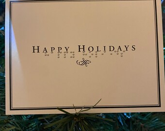 Custom Holiday Greeting Braille Card Raised Letter Tactile Gift Accessible Happy Birthday Card Personalize Gift for Blind Visually Impaired