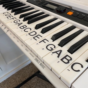 U-KEYS® - con Braille accesible y letras táctiles en relieve Cubierta superpuesta con música fácil de aprender 15 teclas blancas Se adapta a un tono Casio Regalo para ciegos