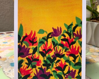 Summer Glow Botanical Gouache Art Print