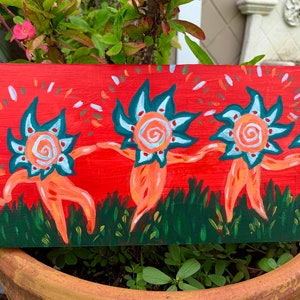 Contigo (With You) Whimsical Spirits Acrylic Painting