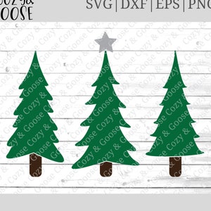 Arbre SVG - arbres de Noël SVG - pins SVG - joyeux Noël Svg - arbres à feuilles persistantes Svg - Pnw forêt Svg - arbres simples Svg - Wonderlust