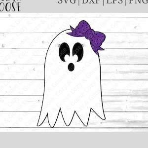 Ghost SVG - Girl Ghost Bow SVG - Girl Ghost PNG - Halloween Ghost svg - Halloween png - Ghost Face Svg- Ghost Sticker - Cute Boo Svg