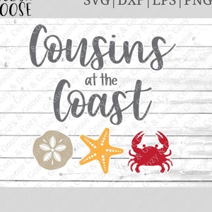 Cousin Crew SVG - Primos en la costa SVG - Archivo de sublimación - Cousin Vacation SVG - Primos en la costa - Estrella de mar - Dólar de arena - Cangrejo