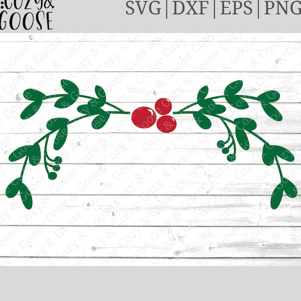 Mistletoe SVG - Mistletoe PNG - Christmas Holly - Christmas Berries SVG - Christmas Berry - Holly Svg - Mistletoe Garland Svg - Holly Jolly