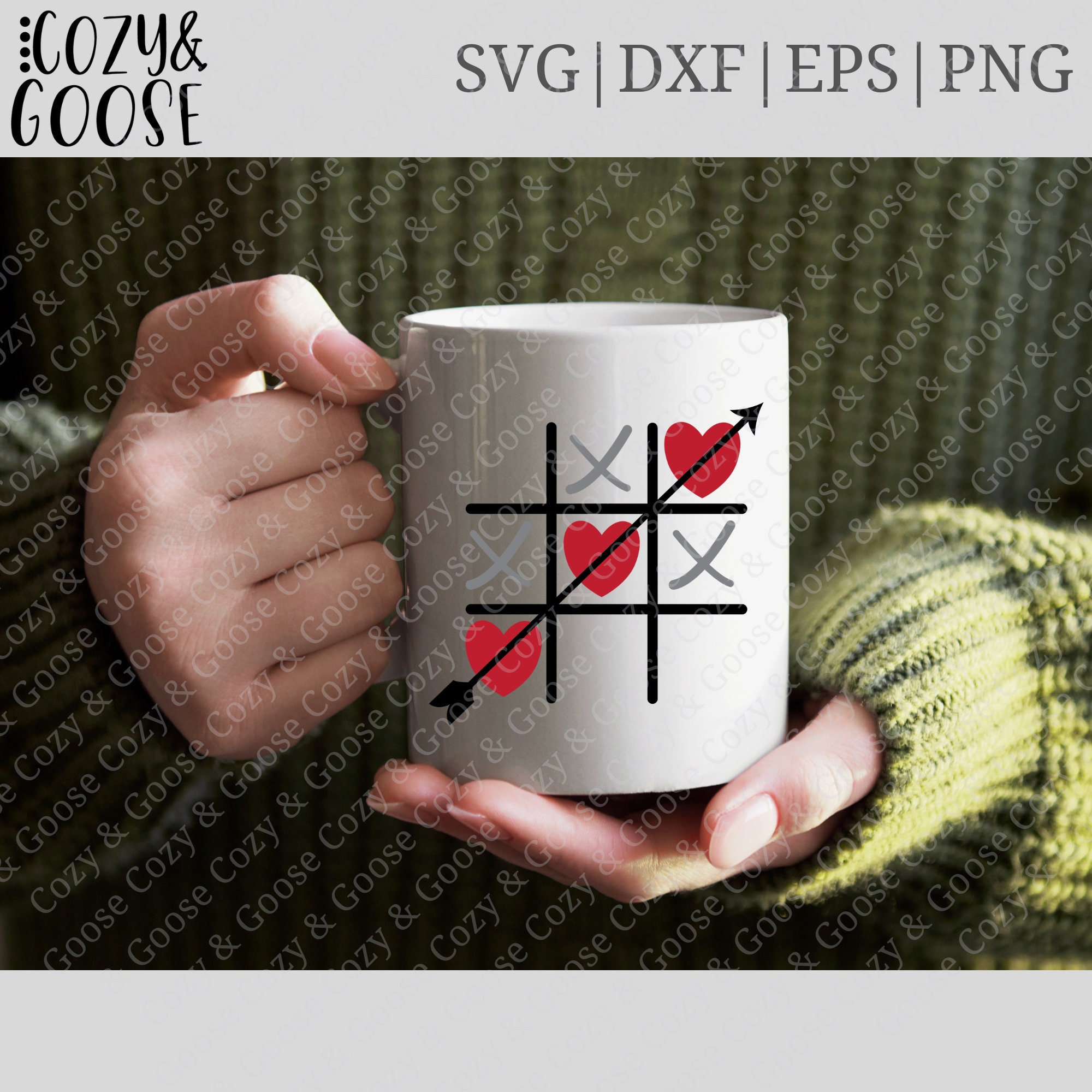 Tic Tac Toe SVG - Xoxo's SVG - Valentine's Day SVG - Red Hearts Png ...