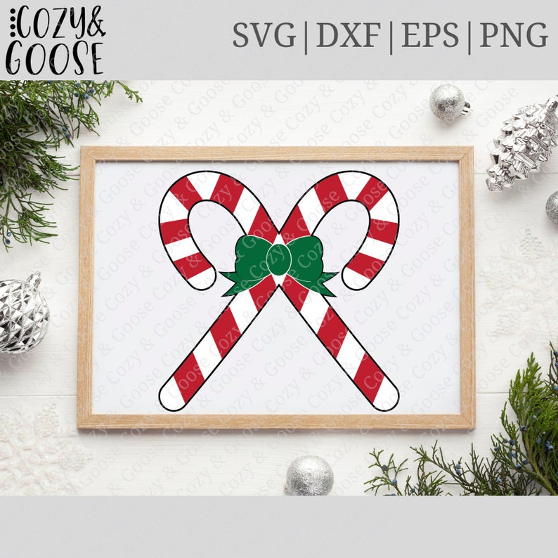 Candy Cane Crossed SVG - Christmas Canes SVG - Candy Cane Lane Svg ...