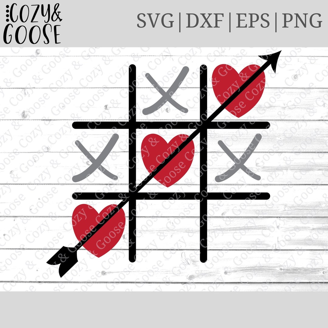 Tic Tac Toe SVG - Xoxo's SVG - Valentine's Day SVG - Red Hearts Png ...