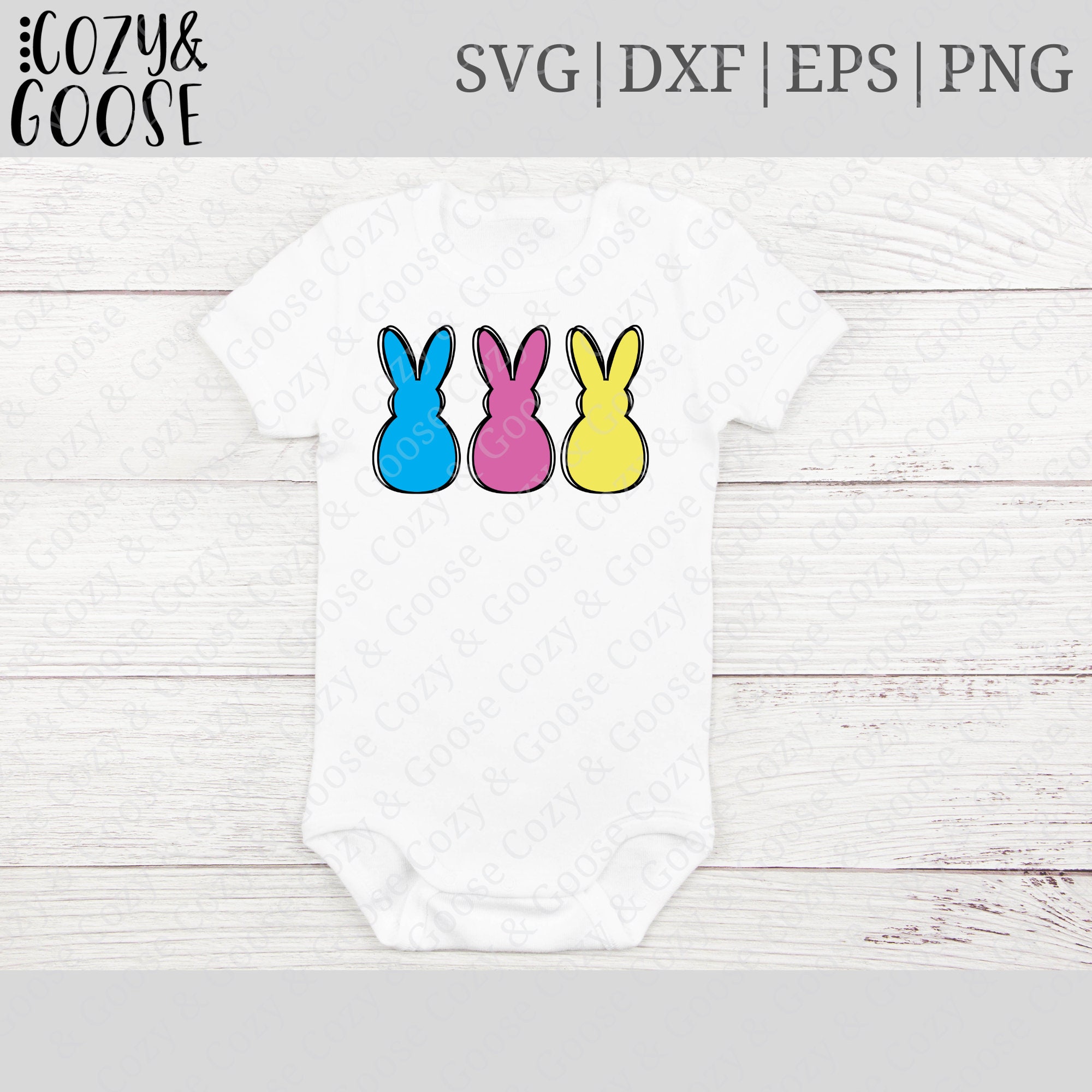 Bunny Trio SVG - Easter SVG - Peeps SVG - Happy Easter Dxf - Bunny Png ...
