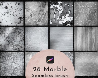 26 Procreate Marble Seamless Brush, Interior Design, Graphic Design, Surface Texture, Decorative Pattern, Stone Pattern,