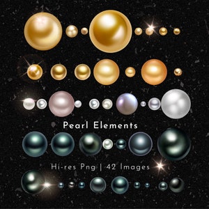 Pearl Pngs, Clip Art,Jewelry Clipart,Pearls, Black Pearl,Pink Pearl,High Resolution, Commerical Use,