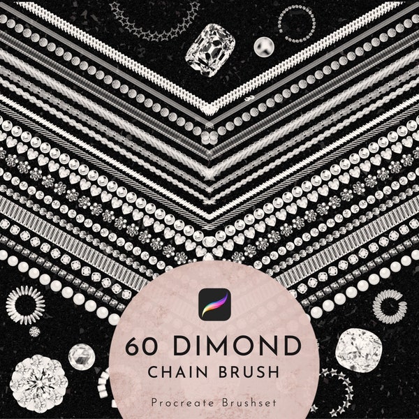 60 Procreate Diamond Chain brushes, Jewelry Bracelet, hi-res, Necklace, Jewelry Design, Fashion