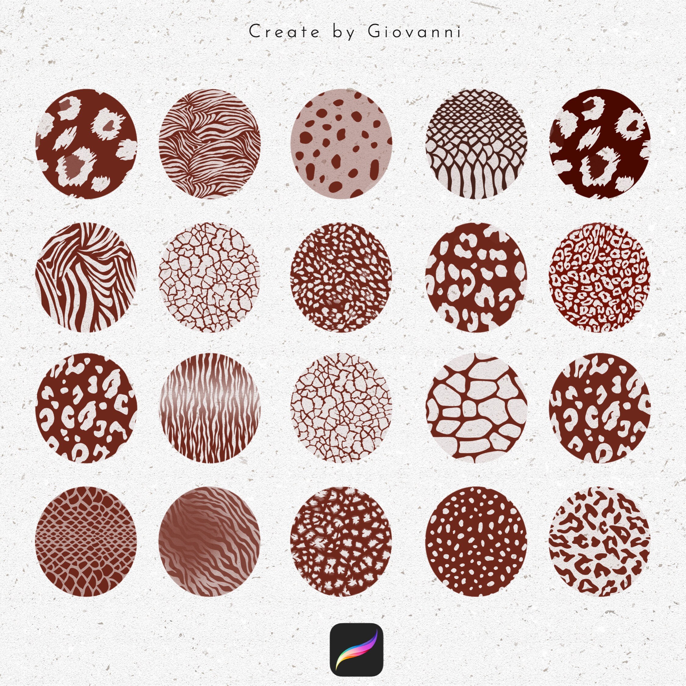 Procreate Animal Seamless Pattern Brush, 17 Pattern Brushes for ...
