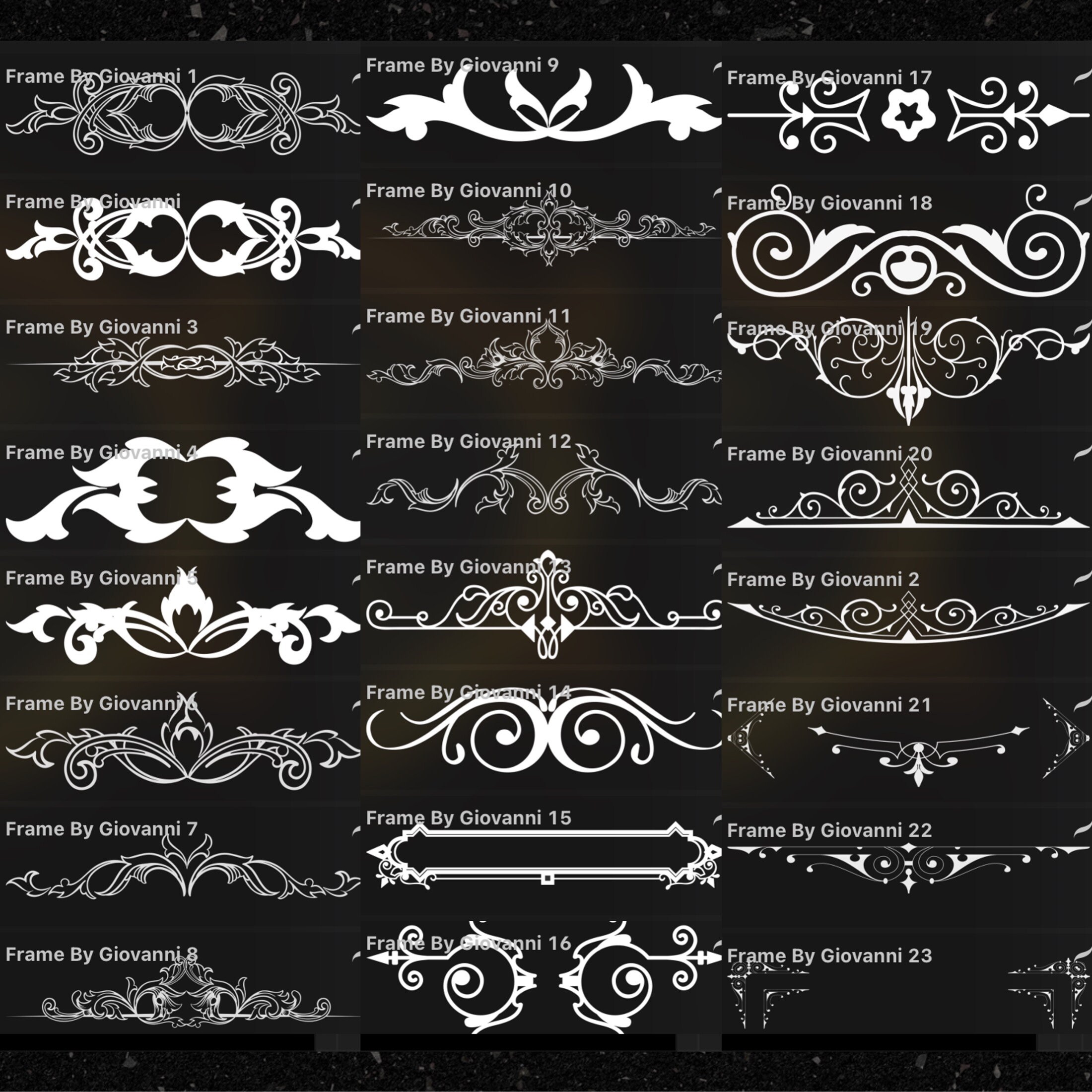 Procreate 108 Frame and Border Brush Pack Frame Dividers Etsy