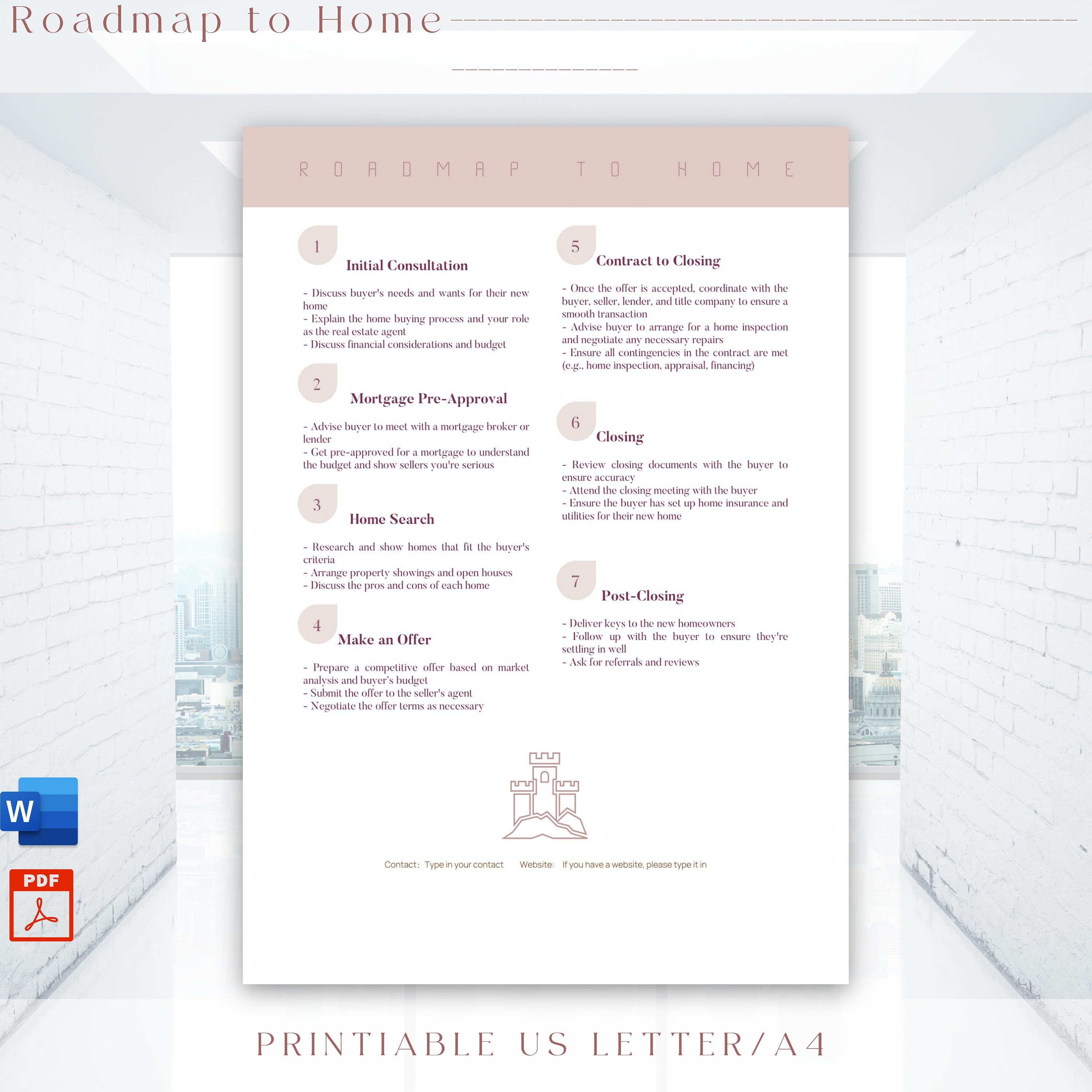 Editable Roadmap to Home Template, Printable Buyer's Process Guide, Real Estate Agent Resource ...