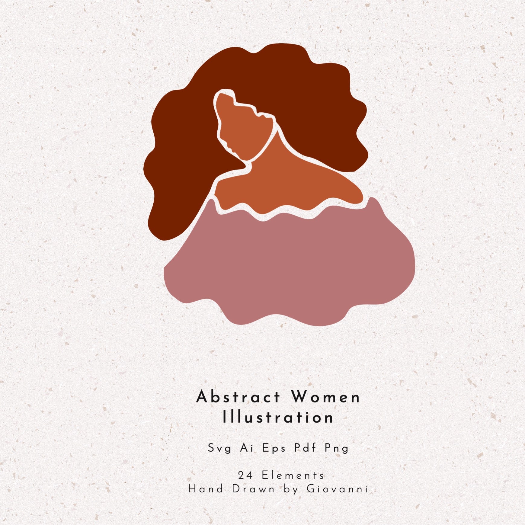 24 Abstract Women Illustration Svg PNG Pdf Ai Hand Drawn by - Etsy