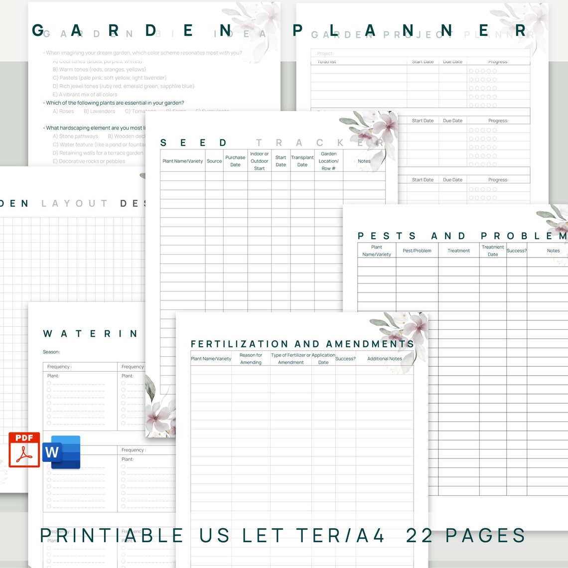 Ultimate Garden Planner Bundle – Editable and Printable, Comprehensive ...