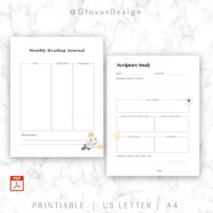 Printable Bible Planner, Bible Journal, Scripture Study, Reading Notes ...