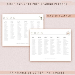 Printable Bible One-year Reading Planner for 2025, 2025 Bible Bookmark ...