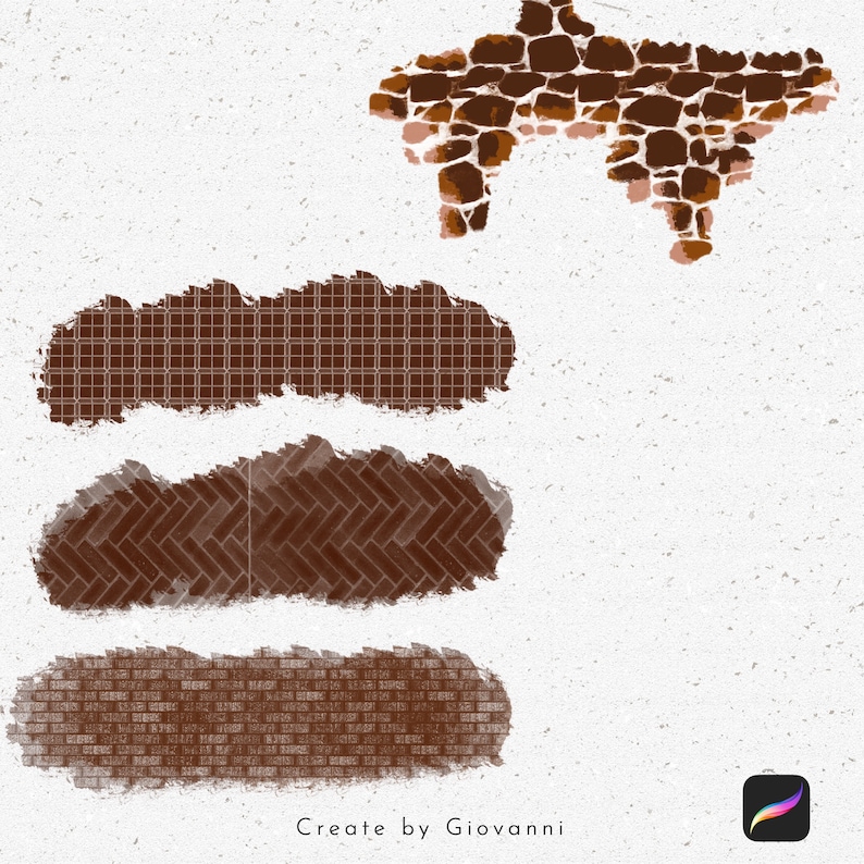 Peut inclure: Trois textures de briques brunes diff&eacute;rentes avec des bords rugueux. La texture sup&eacute;rieure est un motif de petites pierres irr&eacute;guli&egrave;res. La texture du milieu est un motif de petites briques rectangulaires. La texture inf&eacute;rieure est un motif de briques rectangulaires plus grandes.