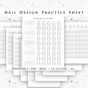 Nageldesign Übungsblatt, druckbares Nail Tech Planner Sheet, DIY Nageldesign, Nageldesigner, Nageldesigner, Nail Tech Business
