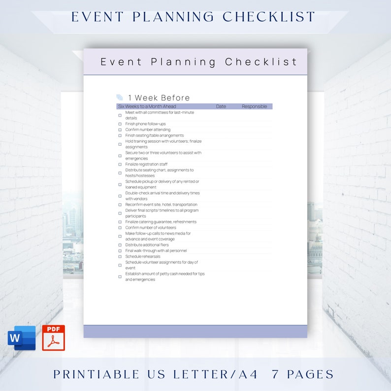 Editable Event Planning Checklist Template, Printable 6 Months, Event ...
