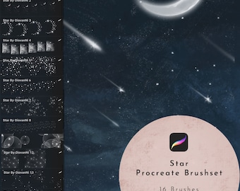 Sparkle Star Procreate Brush, Light, Galaxy, Procreate Galaxy, Procreate Star Brushes, Twinkle Stars, Glitter, Magic