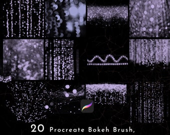 20 Procreate Bokeh Brush, Fancy Light Effects,Light Sparkle,Interior Design, Architecture design, Graphic Design, Glowing Brush