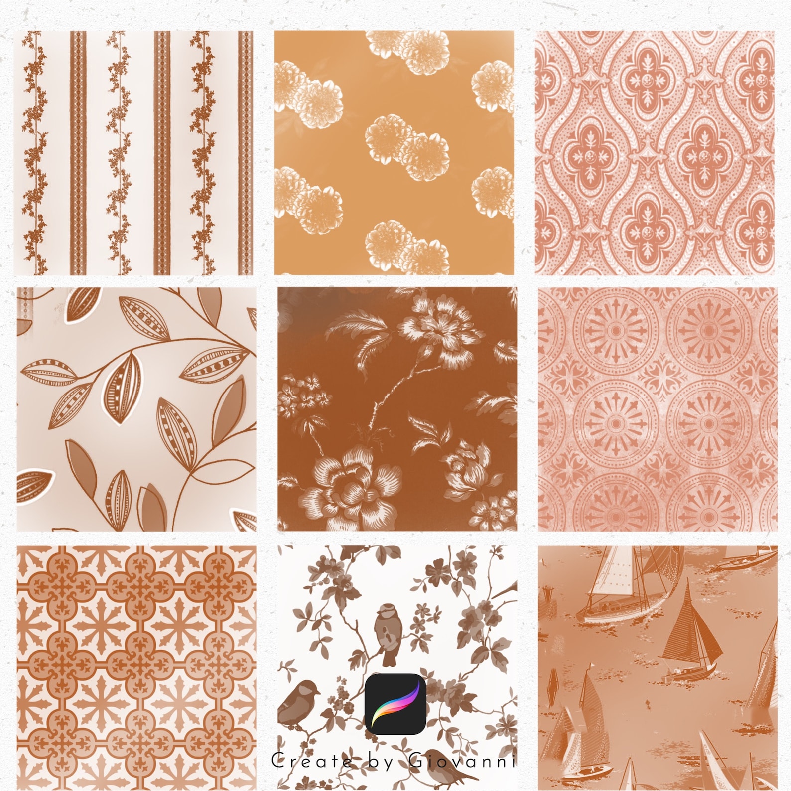 58 Procreate Ornamental Pattern Brush, Procreate Seamless Pattern ...