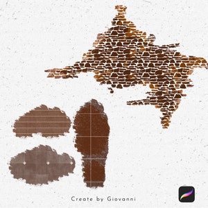 Peut inclure: Une illustration num&eacute;rique d'un mur en pierre brune avec une surface rugueuse et textur&eacute;e. Le mur est bris&eacute; en trois morceaux, le plus grand au centre et deux plus petits de chaque c&ocirc;t&eacute;. L'illustration est sur un fond blanc.