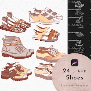 24 Procreate Shoes Stamp Brush. Shoes For Man, Fashion Design, Procreate Clothes Brushes, Sneakers, Footwear