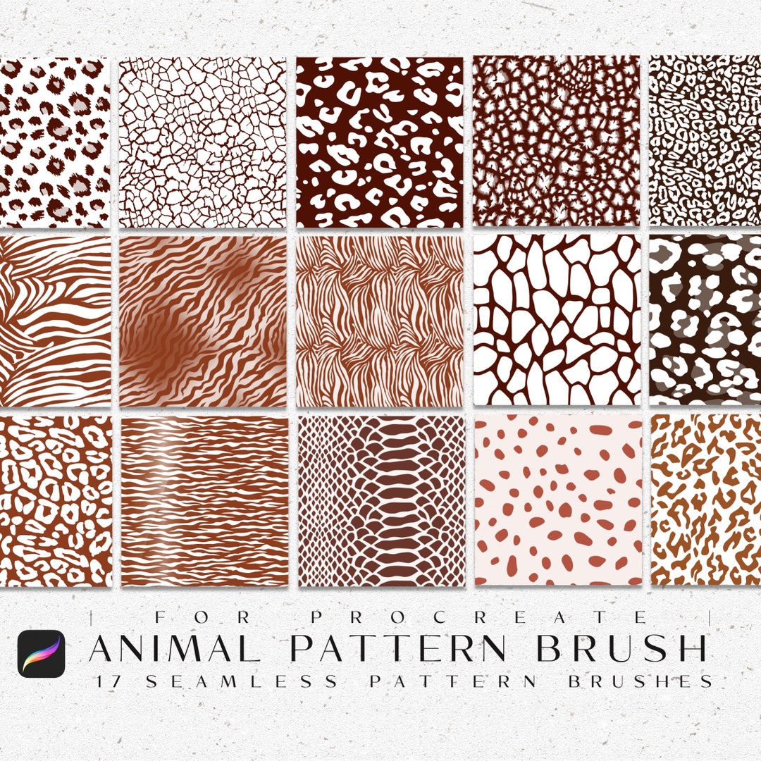 Procreate Animal Seamless Pattern Brush, 17 Pattern Brushes for ...