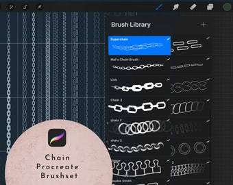 Brosses à chaîne procréate, collier bracelet bijoux, sac, mode