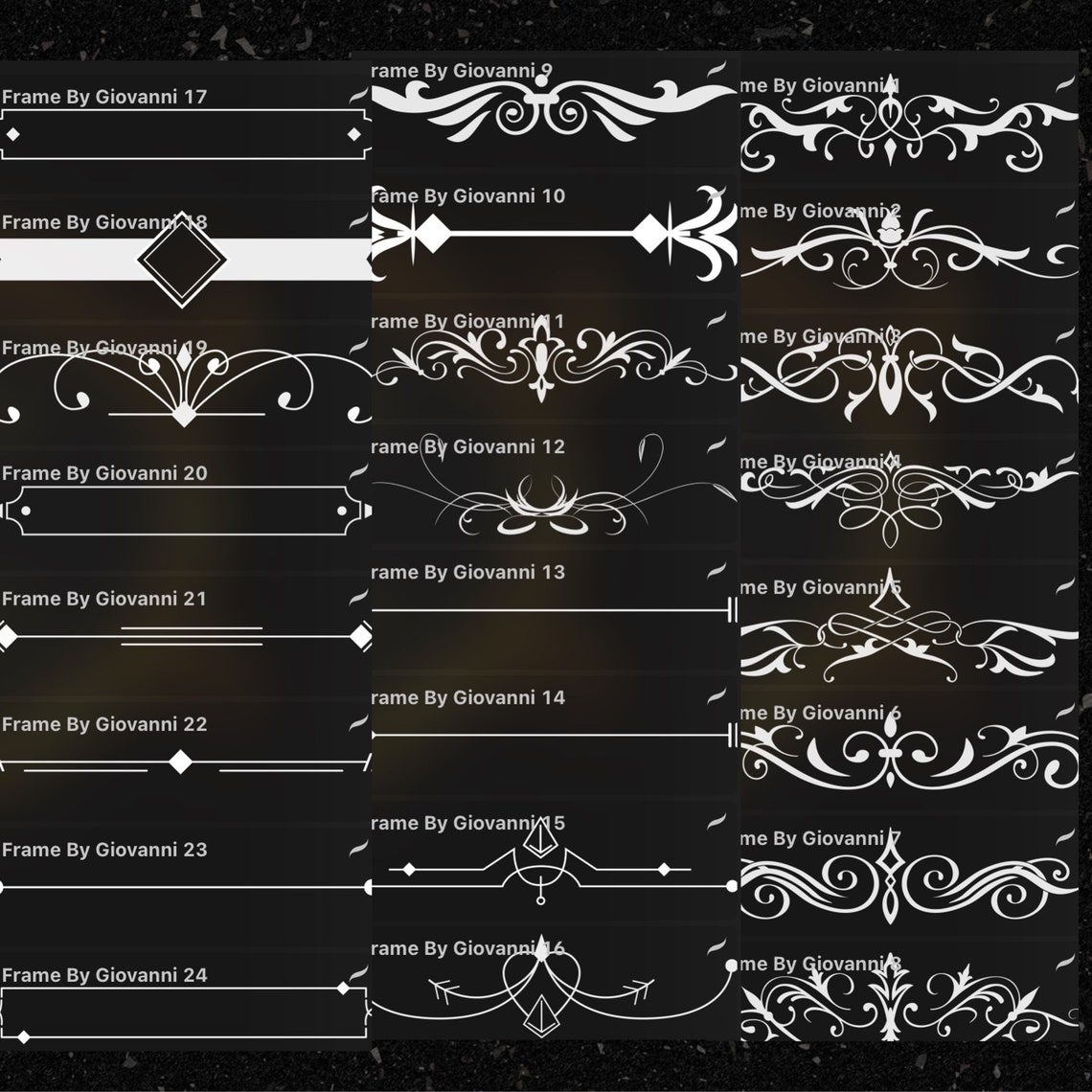 Procreate 122 Frame and Border Brush Pack Frame Dividers Etsy