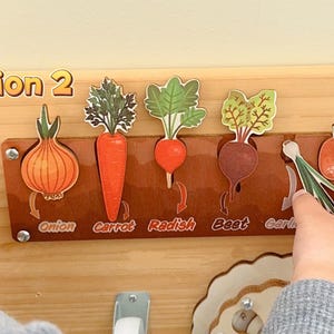 Veggies matching game activity Busy board details/Laser cut radish carrot onion Busy board Parts
