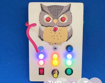 LED Light Switch Board | Sensory Activity Toy | Travel Busy Board | Interactive Switch Panel