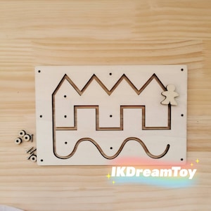 Labyrinth Zig-Zag Busy board toddler/Laser Cut for Busy board detail/Maze Busy board Parts/DIY elements/Workpiece/Activity board/Sensory kid