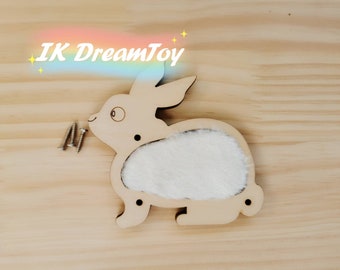 Bunny wood shape for Busy board details/Rabbit sensory Busy board Parts/element/kid toy/Toddler Sensory touch feel activity/DIY board Animal