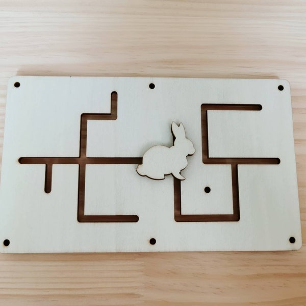 Laberinto deslizante para tablero de actividades / Pista de motricidad fina / Componente de tablero de actividades de madera / Suministros para tablero de actividades DIY