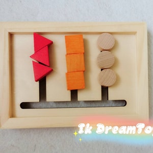 Sorter shape puzzle with 3 elements for Busy board detail/sorting Busy board Parts/DIY elements/craft kit/Workpiece/Activity board/Sensory