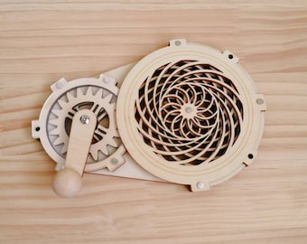 Wooden Gear Activity Board Component | DIY Busy Board Part | Interactive Learning Panel Attachment | Wooden Gear Mechanism