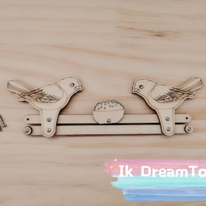 Activité de gâterie avec des oiseaux pour les détails du tableau/Oiseaux découpés au laser Pièces du tableau occupé/élément/jouet pour enfant/Bambin sensoriel/Panneau de bricolage/Éventail d'oiseaux/Jeux amusants