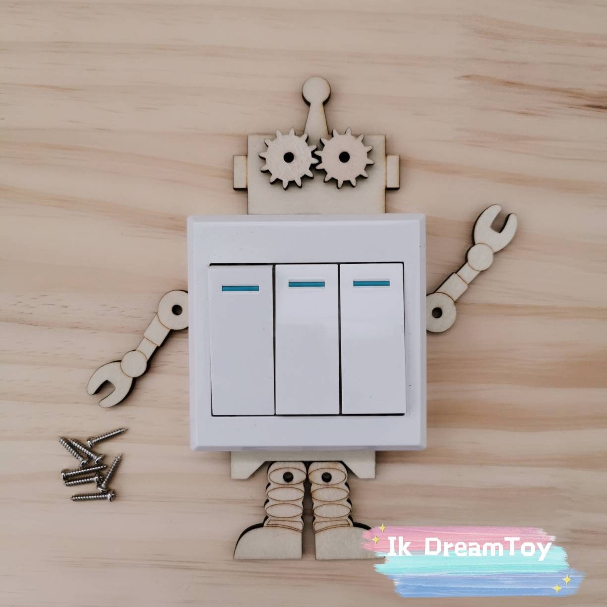 Gear Robot for Busy board details/Create own Robot Set board Parts/DIY elements/craft kit/Workpiece/Activity board/Sensory activity/Kid Fun