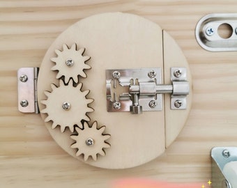 Serrure de porte avec engrenages Détails du tableau occupé/Pièces du tableau occupé/Éléments de bricolage/kit de création/pièce à travailler/Tableau d'activités/Activité sensorielle/Montessori/jouet pour enfant