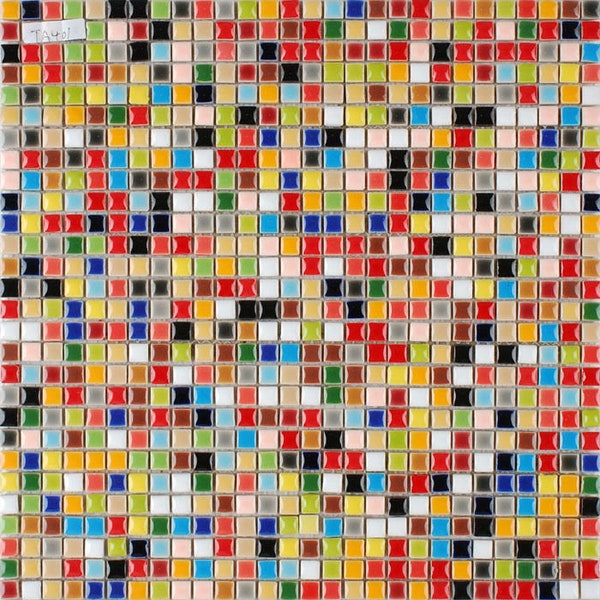 Multicolor Porcelain Mosaic Tiles Tiny Square Glazed Bathroom Wall and Floor Tile