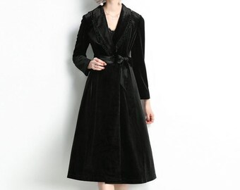 Velvet Dress Coat - Etsy