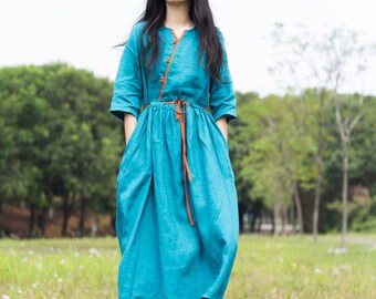 Linen Dress - Etsy