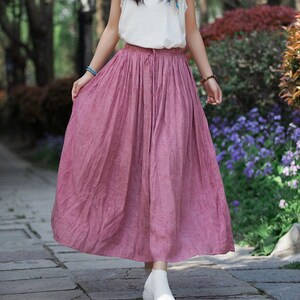 Women's summer linen skirt/loose cotton and linen skirt