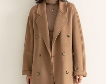 plus size camel wool coat